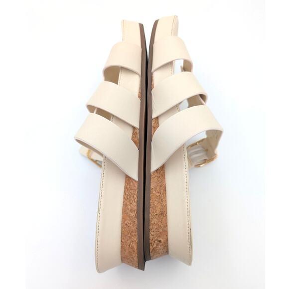 Vince Camuto Freoda Double Buckle Platform Slide Sandals Cream Size US9M EU40 - Picture 5 of 10
